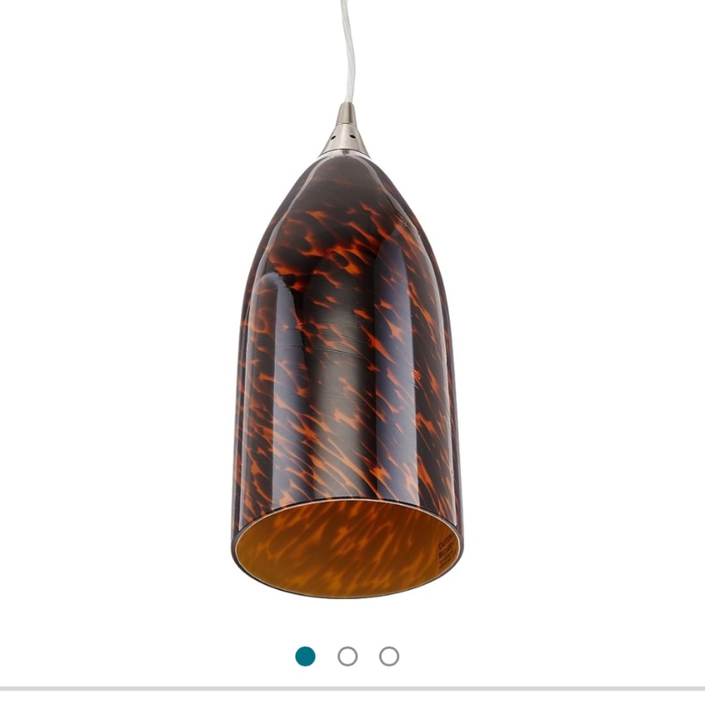 1-LED Light Pendant with Espresso Glass Shade